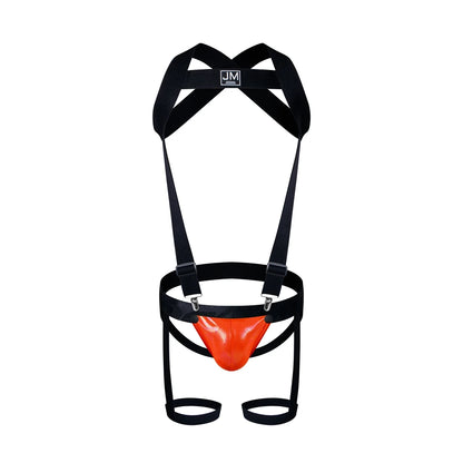 Detachable Split-type Sets Mens Strap Harness Bodysuit Black Leather Men Sexy G String Thong Jockstrap Leg Bondage Gay Underwear