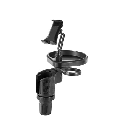 New Car Cup Holder Tray Adjustable with Phone Holder Tablet Tray Table 2 Cup Holders Road Trip & Car Traveling Essential Gadget