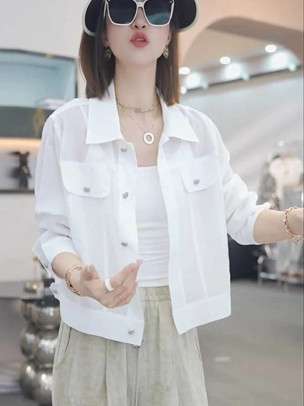 Fashionable Thin Short Sun Protection Clothes 2026 Spring New Women's Design Small Size Coat Korean Style Commute Wind