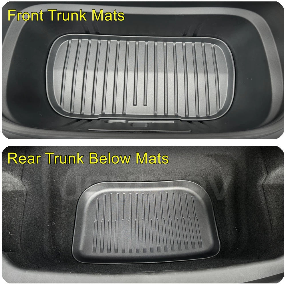 For 2025 2026 Tesla Model Y Juniper Trunk Mats Rear Seat Backrest Cover Protective Pad Frunk Cargo Liners Kick Pads Accessories