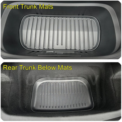 For 2025 2026 Tesla Model Y Juniper Trunk Mats Rear Seat Backrest Cover Protective Pad Frunk Cargo Liners Kick Pads Accessories