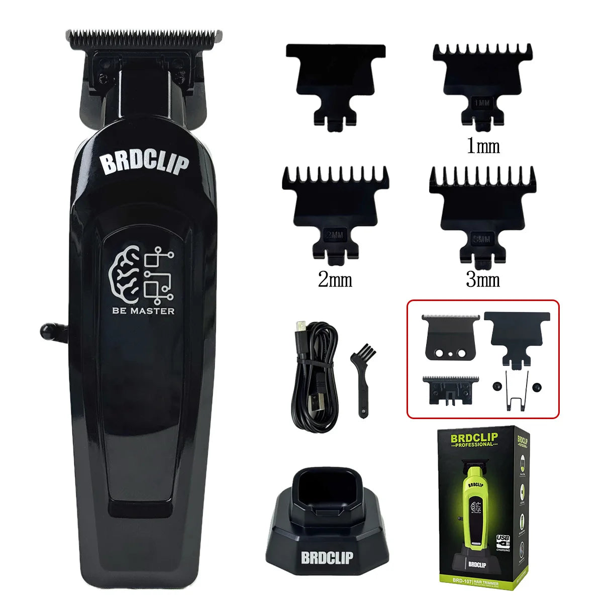 BRDCLIP Professional Barber Hair Cutting Machine Kit Base Charger 7500RPM Hair Clipper DLC Blade Salon Hair Trimmer for Men