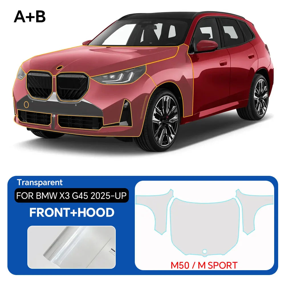 For BMW X3 G45 Sport 30 2025 Full Vehicle Clear Bra PPF Paint Protection Film 9Mil TPU Transparent Anti Scratch Car Wrap Film