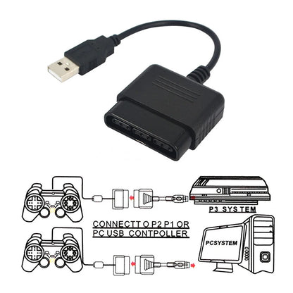 Gamepad Cable for Sony PlayStation PS2 to PS3 Console PC USB Extention Core for Computer Game Player Controller Cable Adapter