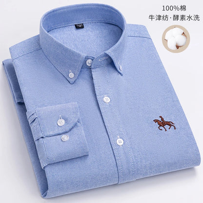 Fashionable Cotton Men's Shirt Long-Sleeved Oxford Soft Comfortable And Breathable Classic Versatile Business Casual Men's Shirt