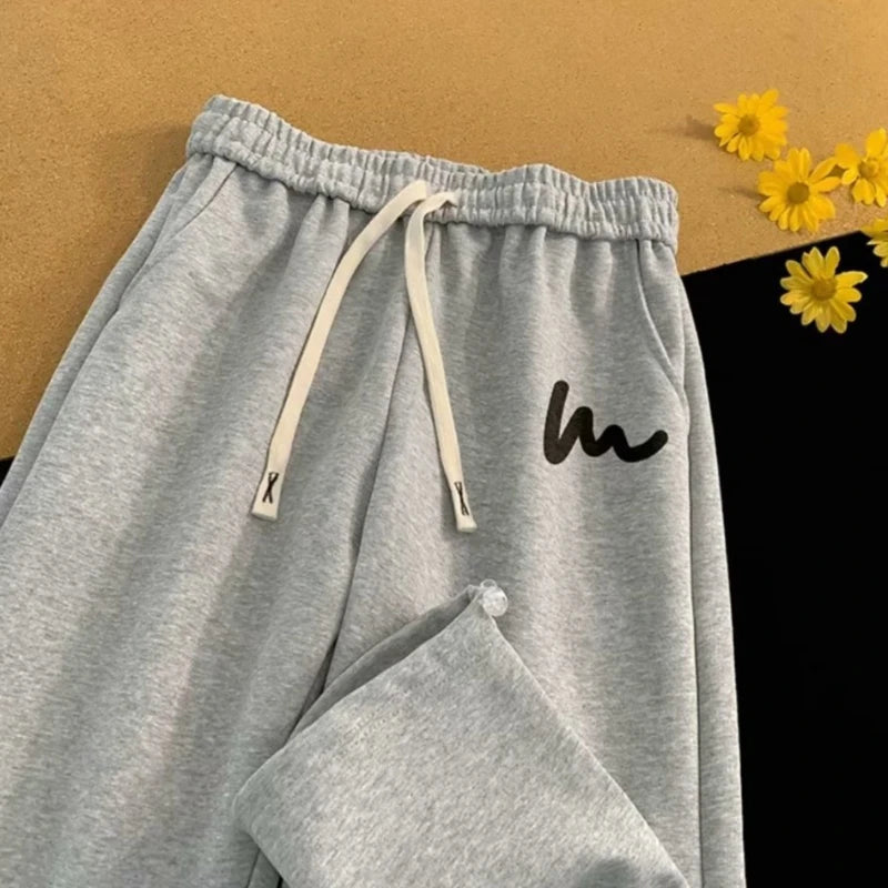 Stylish Men's Drawstring Cuff Pants Wave Print Loose Fit Sweats Autumn Sporty Joggers for Everyday Versatile Outfits