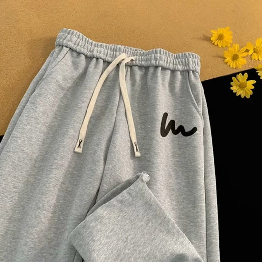 Stylish Men's Drawstring Cuff Pants Wave Print Loose Fit Sweats Autumn Sporty Joggers for Everyday Versatile Outfits