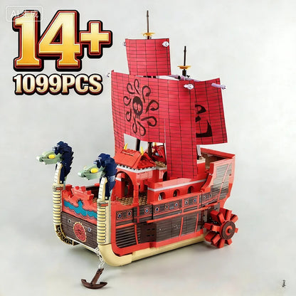 Pirates of Nine Snakes Perfume 1099pcs Yuda Female Emperor Red Sea Boat Ship SY 6296 Building Blocks toys Compatible With Model