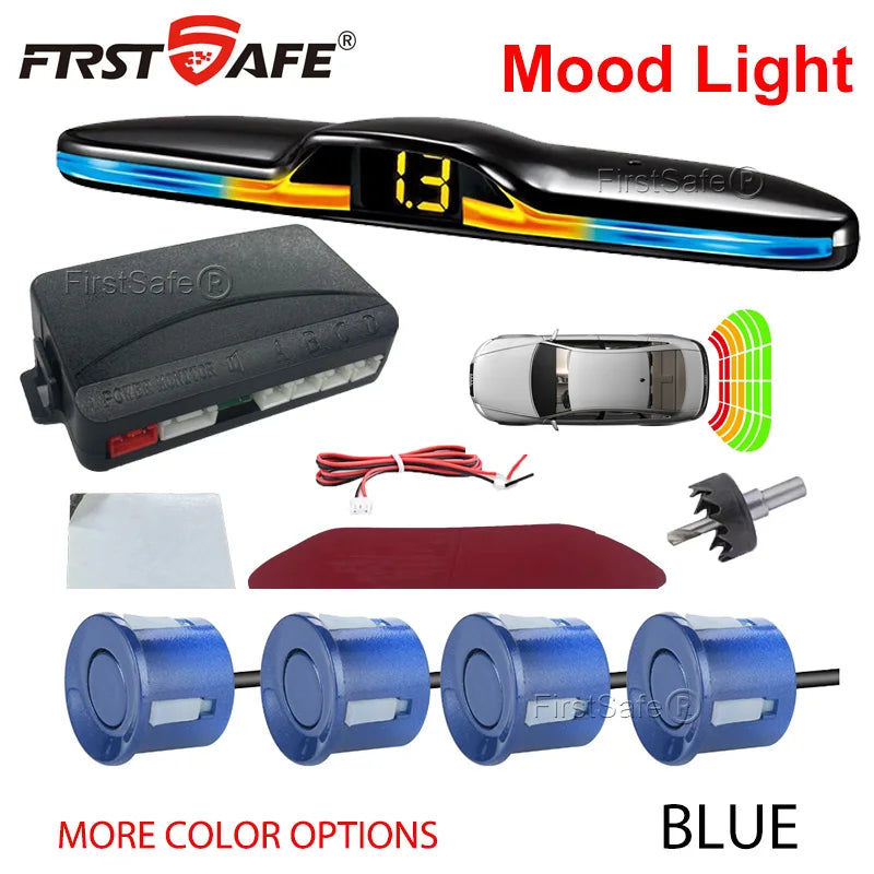 FirstSafe Factory New Mood Light LED Parking Sensor System Reversing Radars System Backlight Parktronic