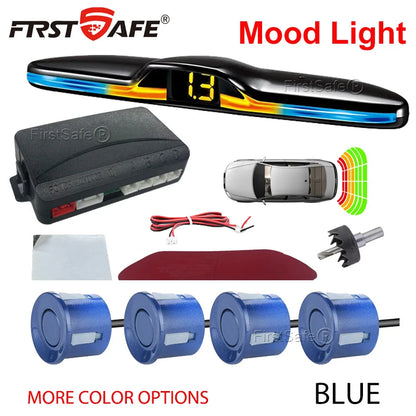 FirstSafe Factory New Mood Light LED Parking Sensor System Reversing Radars System Backlight Parktronic
