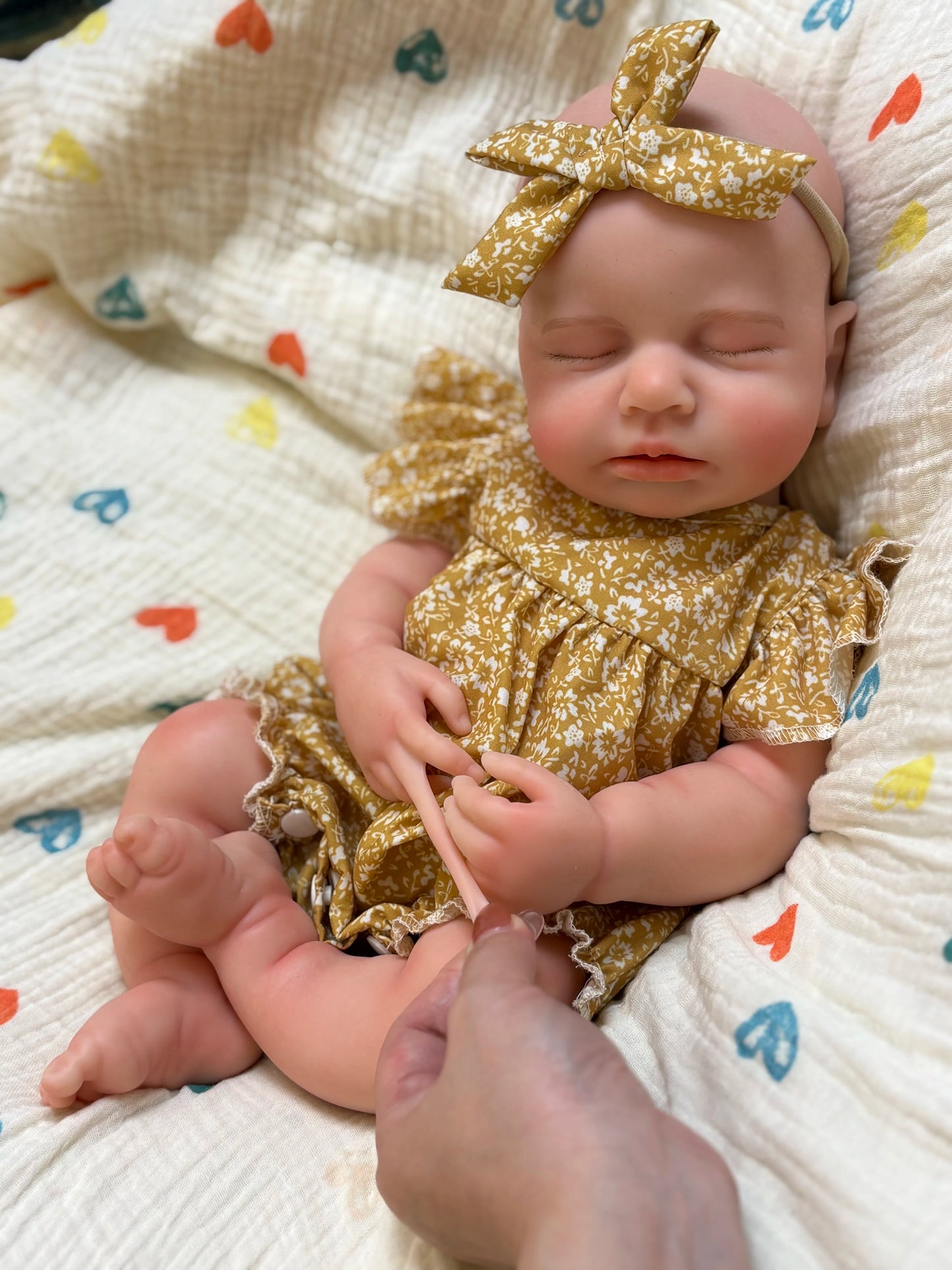 OtardDolls 18-inch Sleeping Loulou Realistic Painted Skin Silicone Reborn Doll Anatomically Correct Waterproof Girl Toy Gift