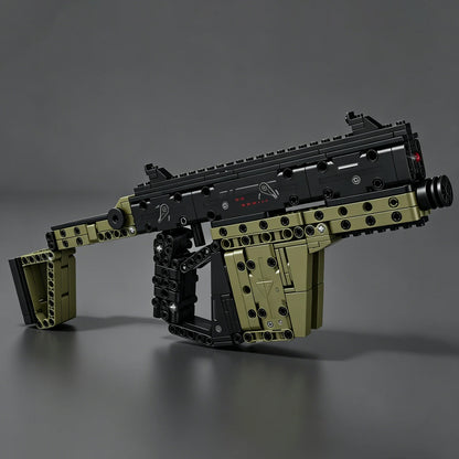 2026 New Vector Submachine Gun Military Equipment Building Block Gun  - Educational Toy Gun with Folding Stock