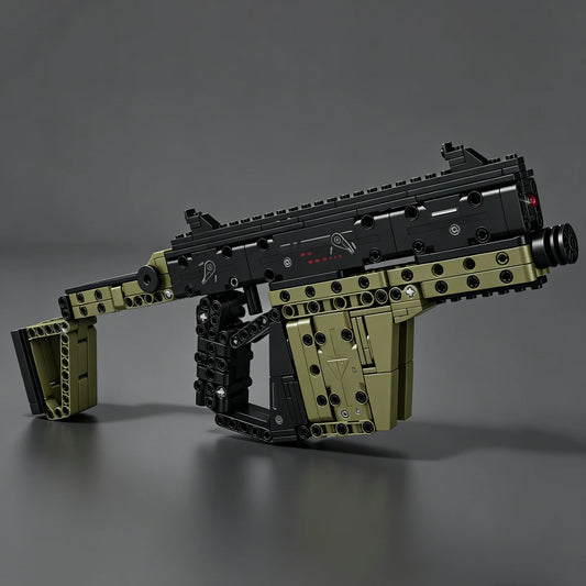 2026 New Vector Submachine Gun Military Equipment Building Block Gun  - Educational Toy Gun with Folding Stock