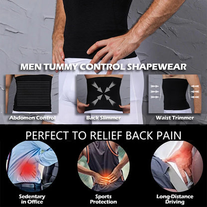Men's Waist Control Belt Shaping Band Firm Tummy Control Shapewear Compression Waist Cincher Belly Fat Slimming Body Shaper