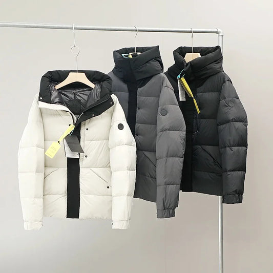 Ultra-Thick High-Puff Waterproof 90-Down Hooded Puffer Jacket for Men And Women Premium Fashion Outerwear for Autumn And Winter