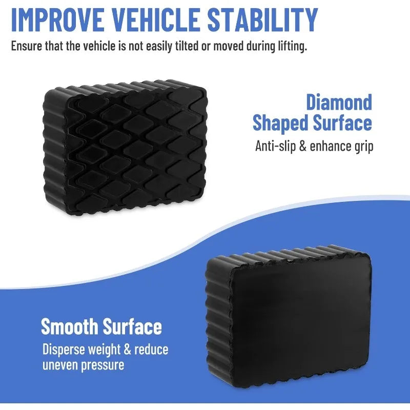 Solid Rubber Lifting Pads Heavy Duty Lifting Blocks Non-Slip Spacers for Car Jacks Sturdy Durable Protector for Jack and Racks