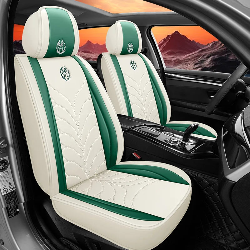 Five-seat universal car seat covers, available in multiple colors, durable and easy to install, suitable for most vehicles.