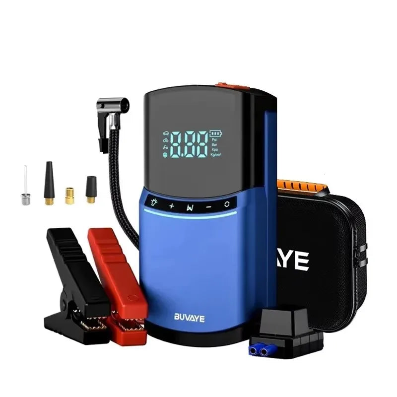 BUVAYE Car Jump Starter 150PSI Air Pump 2000A Jump Starter Car Battery Starter Jumper Car Starter Tire Compressor Powerbank