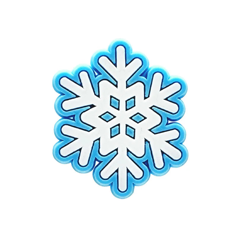 1/25PCS Christmas Style Shoe Charms Xmas Style Snowman Christmas Outfit Snowflake Shoe Accessories Pins for Clog Pins Buckles