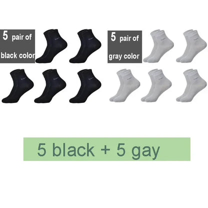 10 Pairs/Lot Men's Bamboo Crew Socks Comfortable Breathable Casual Business Socks High Quality Brand Guarantee Male Gift Set