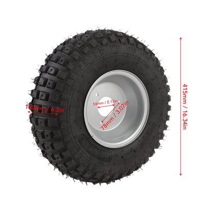 16X8-7 Tire with Rim Replacement 7 Inches Excellent Road Grip Puncture Proof Go Kart Tire for  Cart Garden Lawn Mower