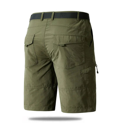 Men's Cargo Shorts Thin Loose Casual Workwear Man Summer Ice Silk Quick Dry Sporty Mid-Length Straight Leg Cotton Short Pants
