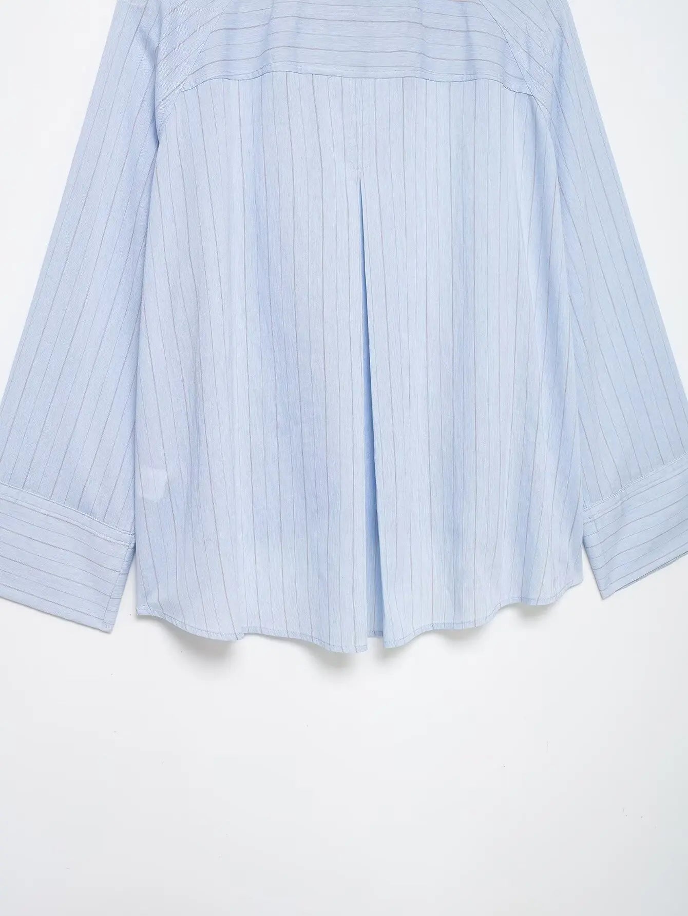 Women's Striped Shirt with Pocket New Spring Long Cuffed Sleeve O Neck Simple Women Shirt & Blouses Asymmetric Hem Female Tops