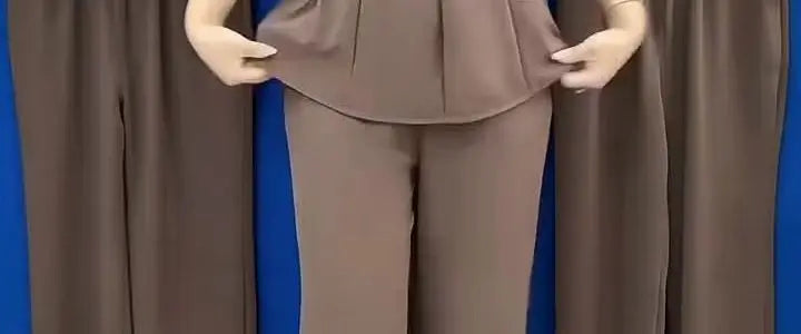 Summer 2026 Fashionable Mommy Set Women's Loose Belly Covering Slimming Two-Piece Suit High-End  Color Casual Wear