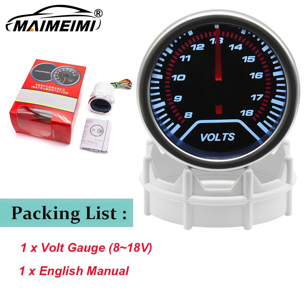 12V Boost Gauge Water Temp  2" 52mm LCD Display Turbo RPM Tachometer Oil pressure gauge with sensor -1-2.0-3.0 bar Racing Meter