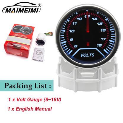 12V Boost Gauge Water Temp  2" 52mm LCD Display Turbo RPM Tachometer Oil pressure gauge with sensor -1-2.0-3.0 bar Racing Meter