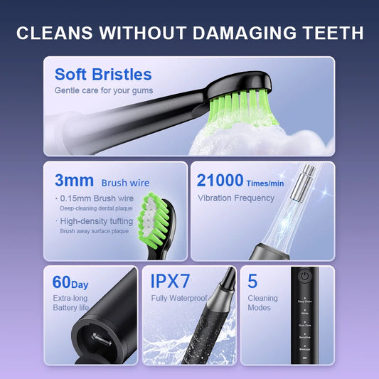 Dr.Yadent Replacement Brush Head for YD07 Sonic Electric Toothbrush Soft Bristle 4/8/12/18 Pcs Supply Valued Pack for Adult