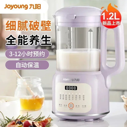 220V Joyoung Soy Milk Maker, 1L Automatic Blender, IMD Touch Screen, 8 Functions, 3-12h Timer, for Smoothies & Soup LYH