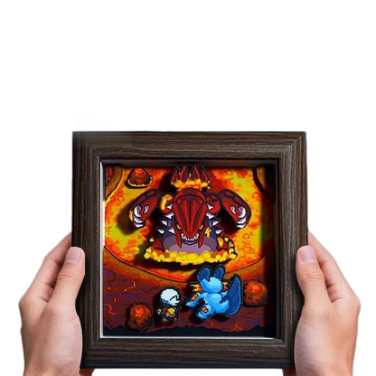 Anime Gyarados 3D Art Painting Cartoon Bulbasaur Figure Collect Picture Handmade Desktop Decora Fans Gift