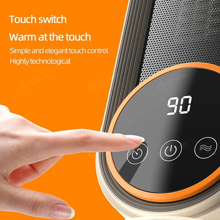 PTC Ceramic Space Heater E68/E68S Desktop Fan Heater 1200W With LED Display Touch/Remote Control Tip-Over Overheat Protection