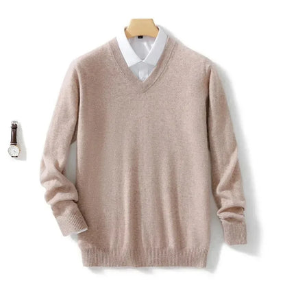 Men's Wool Cashmere Sweater O-Neck Pullovers Knitted Sweaters Autumn Winter Long Sleeve High-End Jumpers Tops Knitwear Male 3XL