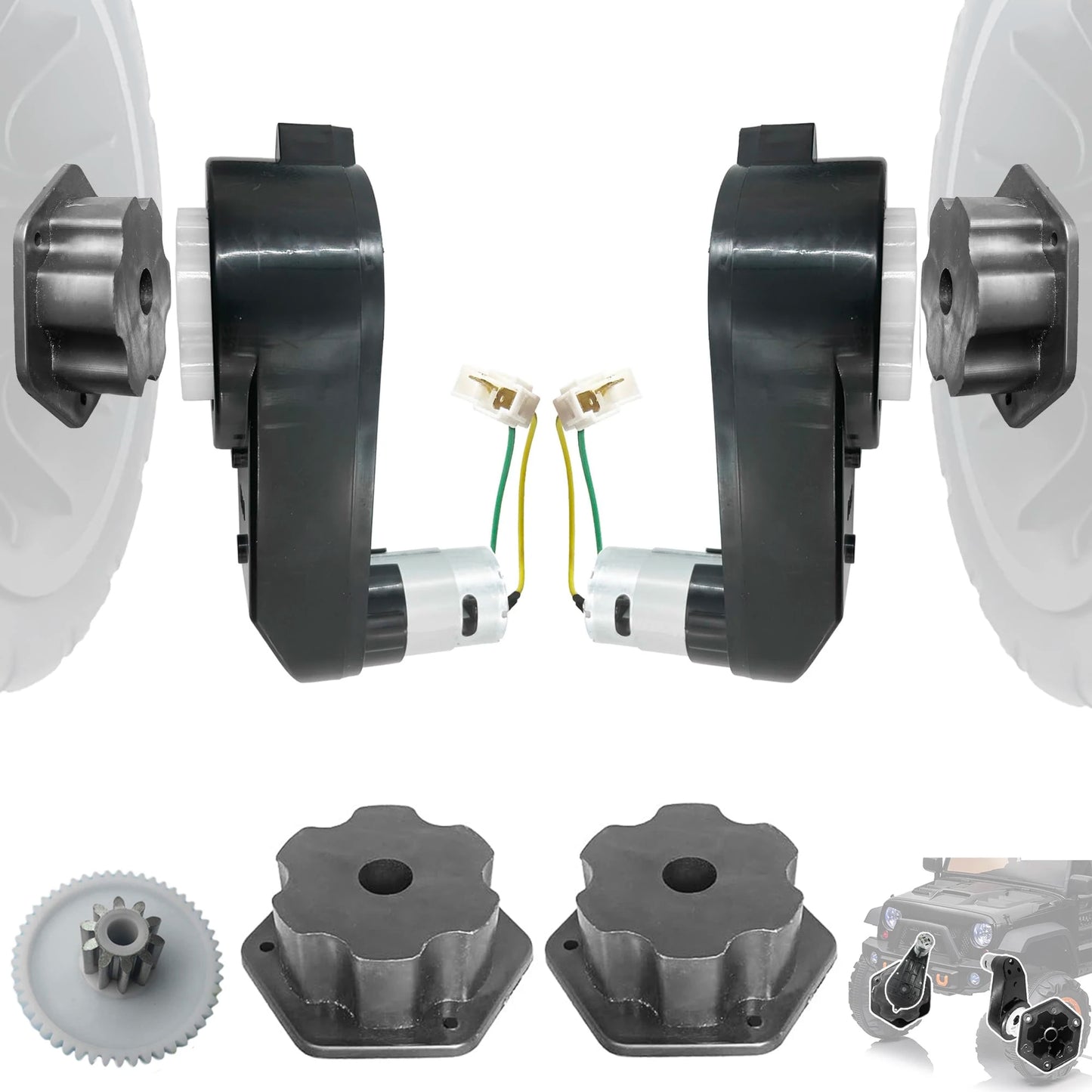 2PCS 6V 12V 24V Children Ride on Car Electric Vehicle Metal Steel Gear High Speed Motor Gearbox Engine Reducer Connector Coupler