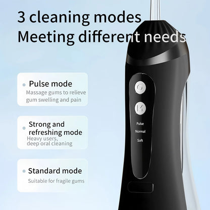 Water Floss Portable Cordless F18 Water Flosser 3 Cleaning Modes Waterproof Rechargeable Water Cleaner 4 Nozzles Clean Gums