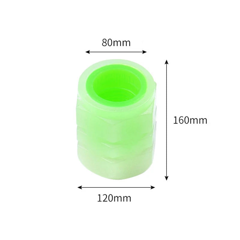 1-16Pcs Luminous Car Tire Valve Caps Fluorescent Night Glowing Valve Cover Green Dustproof Tyre Valve Stem Caps Auto Accessories