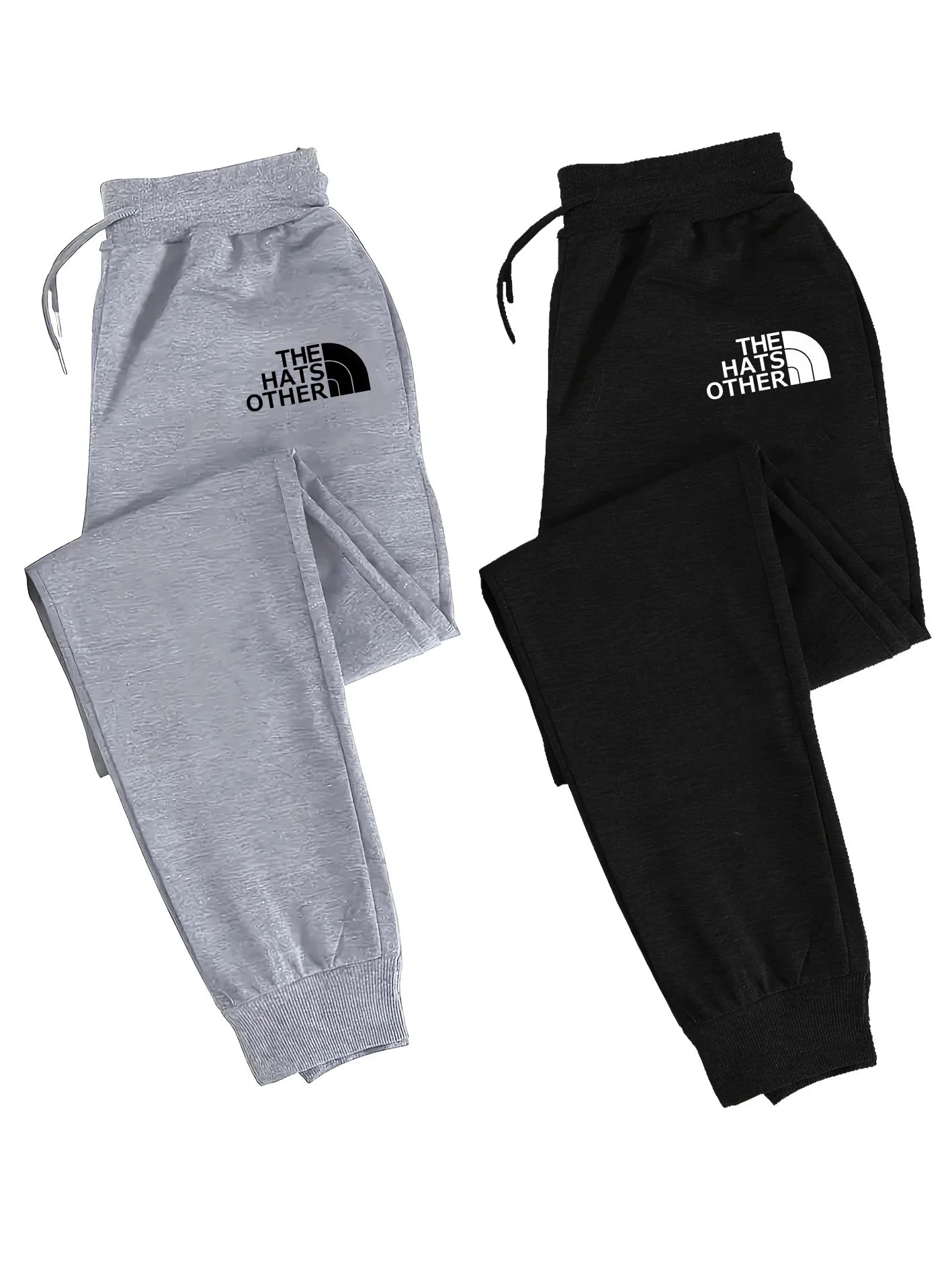 2-Pack Men's Polyester Joggers, Drawstring Waist, Wrinkle-Resistant, Breathable, Slim-Fit, Cuffed Hem, Smooth Drape, Ide