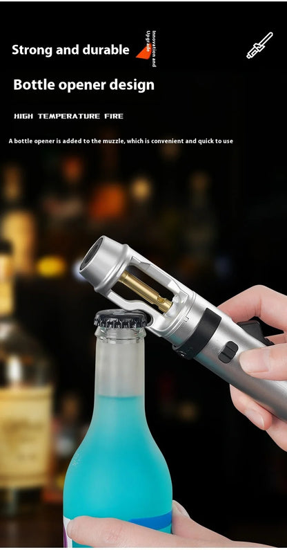 Powerful Metal Gas Lighter Windproof Kitchen Cooking Torch Flame Jet Barbecue Smoking Accessories Cigar Lighters Men's Gift