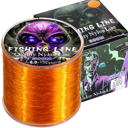 Sougayilang Nylon Fishing Line Strong Tensile and Wear-resistant Fishing Line 500m Capacity Freshwater Saltwater Fishing Line