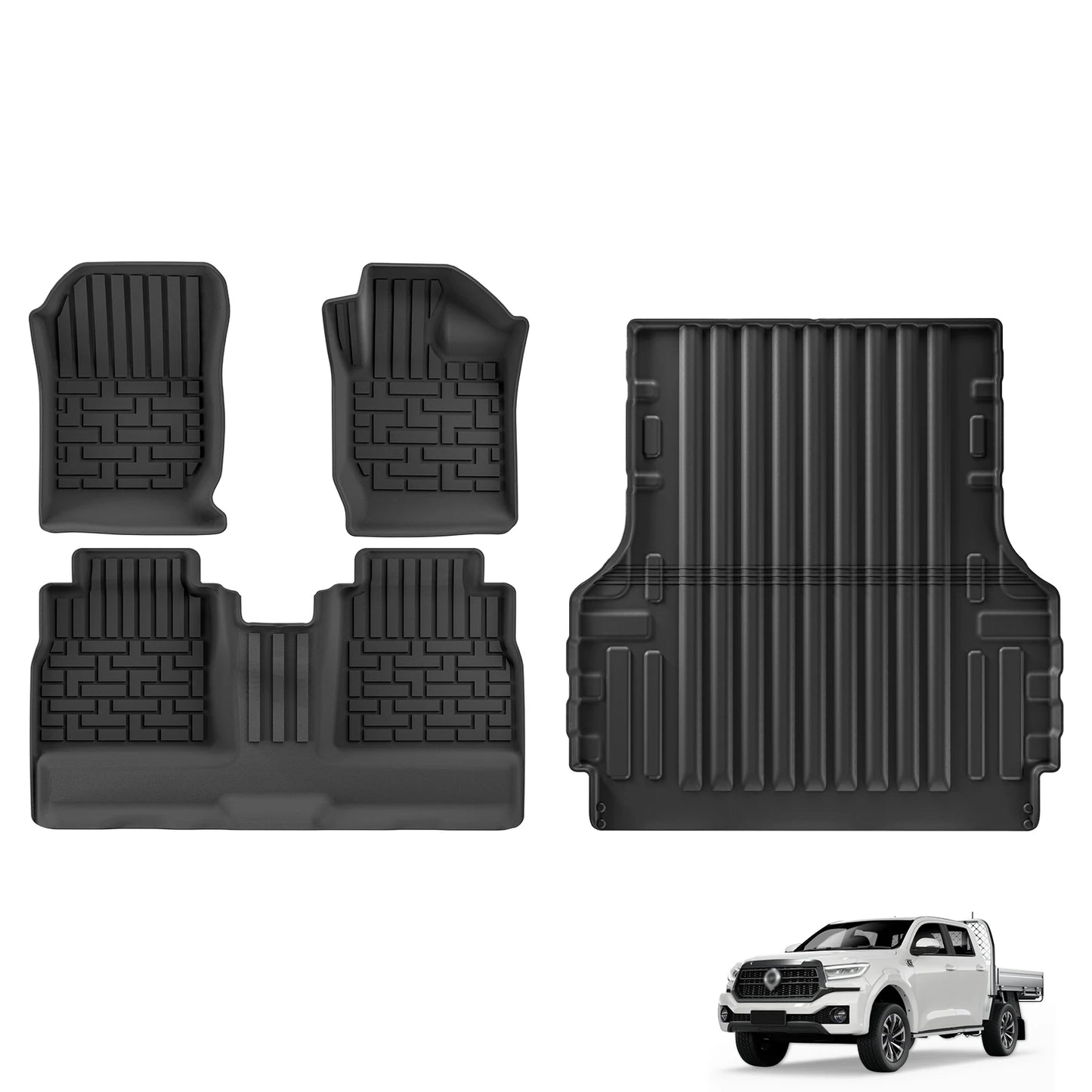 for GWM Cannon Ute 2021-2025 (Fuel Version) Car Floor Mats Protective Mat Accessories Truck Bed Mat Only Fit Right Hand Drive