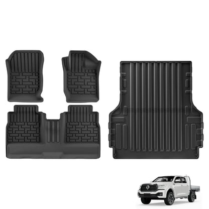 for GWM Cannon Ute 2021-2025 (Fuel Version) Car Floor Mats Protective Mat Accessories Truck Bed Mat Only Fit Right Hand Drive