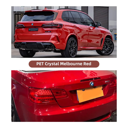 Super Bright Crystal Melbourne Red Full Car Wrap Vinyl PVC PET Auto Body Sticker Color Changing Film Roll Paint Protection 18M