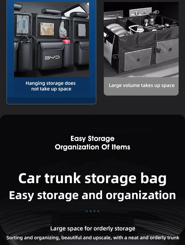 1pcs Car Trunk Storage Bag SUV Seat Back Hanging Tools Organizer Multifunctional Storage Bag for BYD Seal Atto3 S2 S6 S7 X Dream