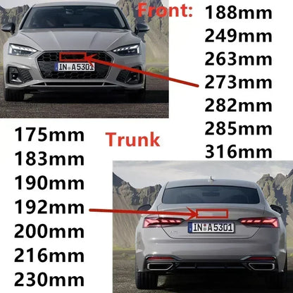 1pc 4-Ring ABS Car Hood Front Bonnet Grill Rear Trunk Emblem Logo Sticker For Audi A3 A4 A5 A6 A7 Q2 Q3 Q5 Q8 TT Black/Silver