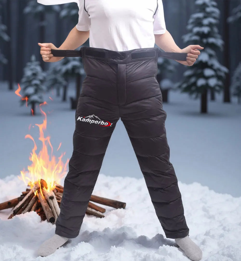 Winter Hiking Pants Winter Warm  Trousers Outdoor Down Pants Windproof  Thermal Hiking Pants Skiing Camping Snow Trousers