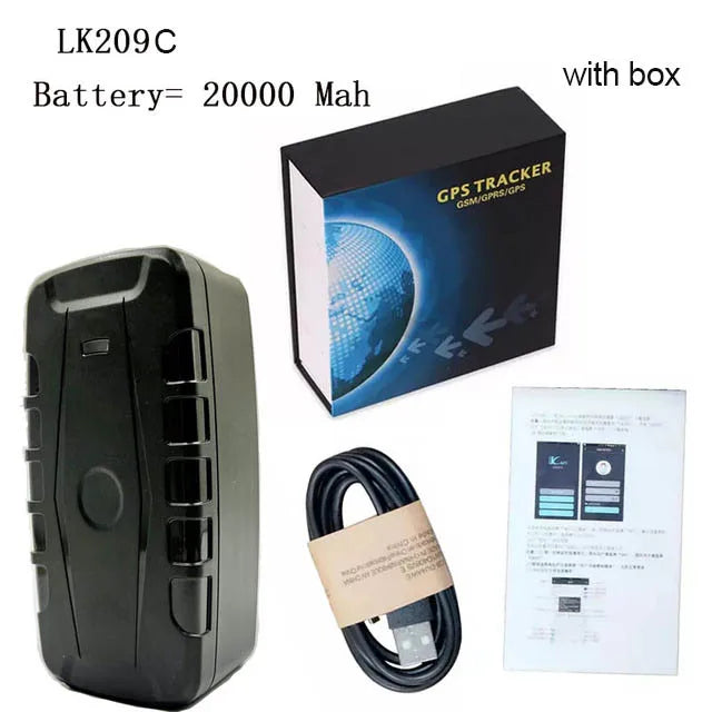 GPS Tracker LK209C 10000mah 20000mAh Real-Time Tracking Vehicle Locator Strong Magnet 240 Days Long Standby Free App gps tracker