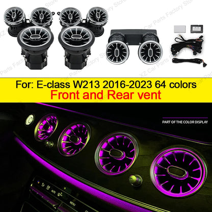 For Mercedes Benz E-Class W213 2016-2021 Led 64 Colors Air Vents AMG E43 E53 3D Rotating Tweeter Speaker Interior Ambient Light