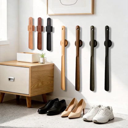 26/40/50/75cm Wooden Magnetic Shoe Horn, Wall Mount Self-Adhesive Shoe Helper with Magnetic Base